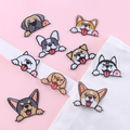 9 Styles Peeking Dog Embroidered Patches – Pick Your Breed! Self-Adhesive Stick-On Appliques
