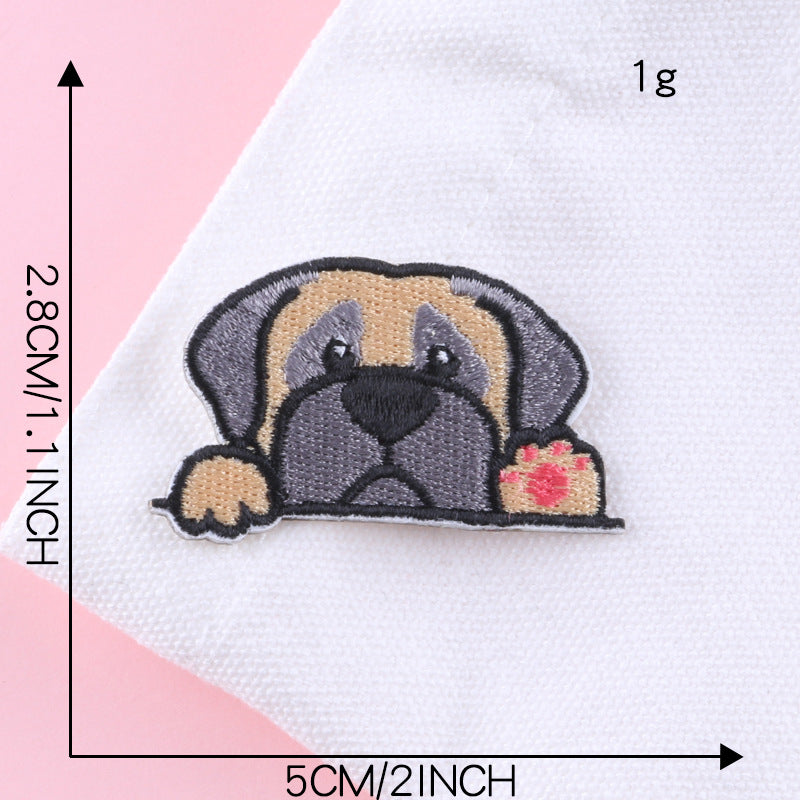 Peeking Dog Embroidered Patches – Pick Your Breed! Self-Adhesive Stick-On Appliques, 9 Styles