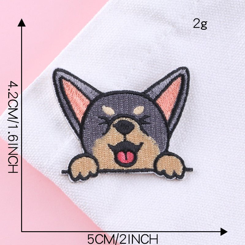 Peeking Dog Embroidered Patches – Pick Your Breed! Self-Adhesive Stick-On Appliques, 9 Styles
