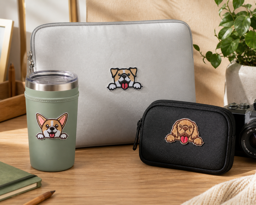 Peeking Dog Embroidered Patches – Pick Your Breed! Self-Adhesive Stick-On Appliques, 9 Styles