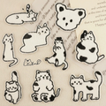 9 Styles Minimalist Cat Embroidered Patches – Pick Your Mood! Self-Adhesive Stick-On Appliques