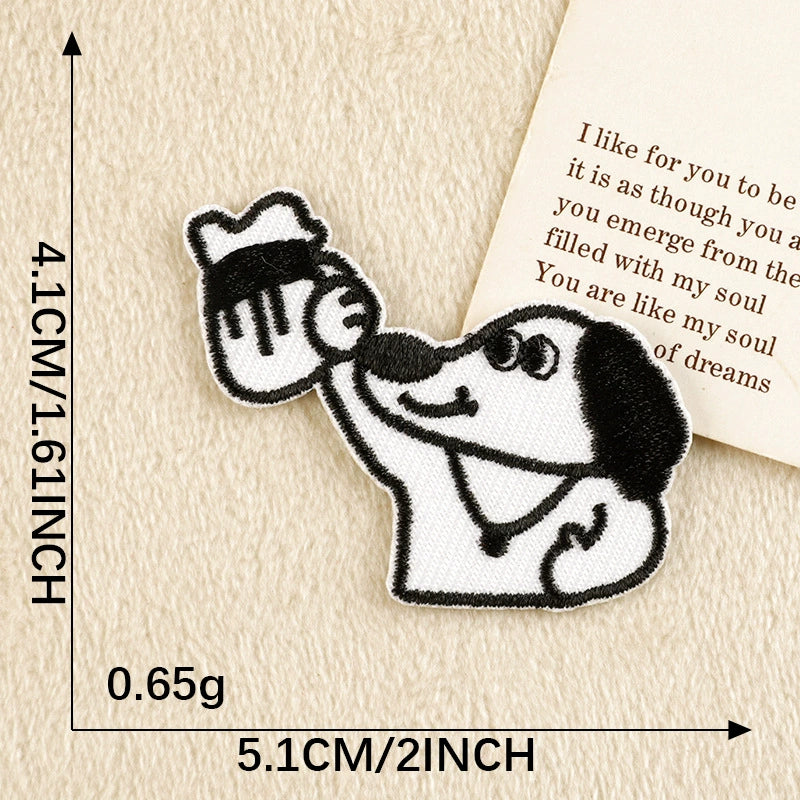 9 Styles Retro Comic Dog Embroidered Patches – Iron-On Appliques, Pick Your Character!