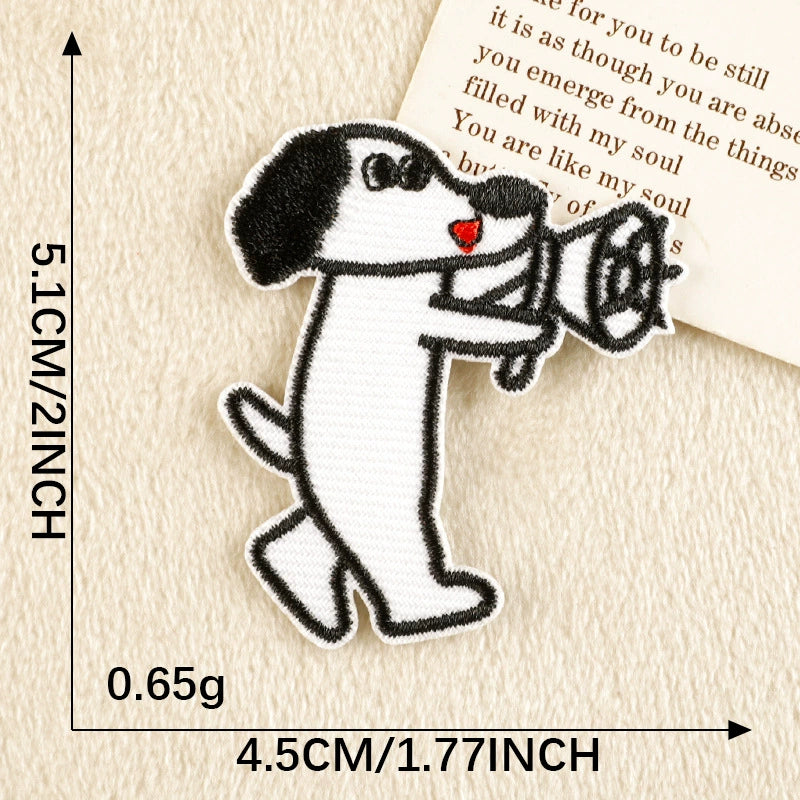 9 Styles Retro Comic Dog Embroidered Patches – Iron-On Appliques, Pick Your Character!