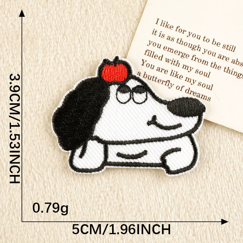 9 Styles Retro Comic Dog Embroidered Patches – Iron-On Appliques, Pick Your Character!