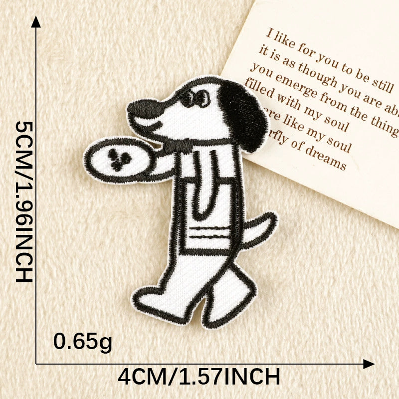 9 Styles Retro Comic Dog Embroidered Patches – Iron-On Appliques, Pick Your Character!