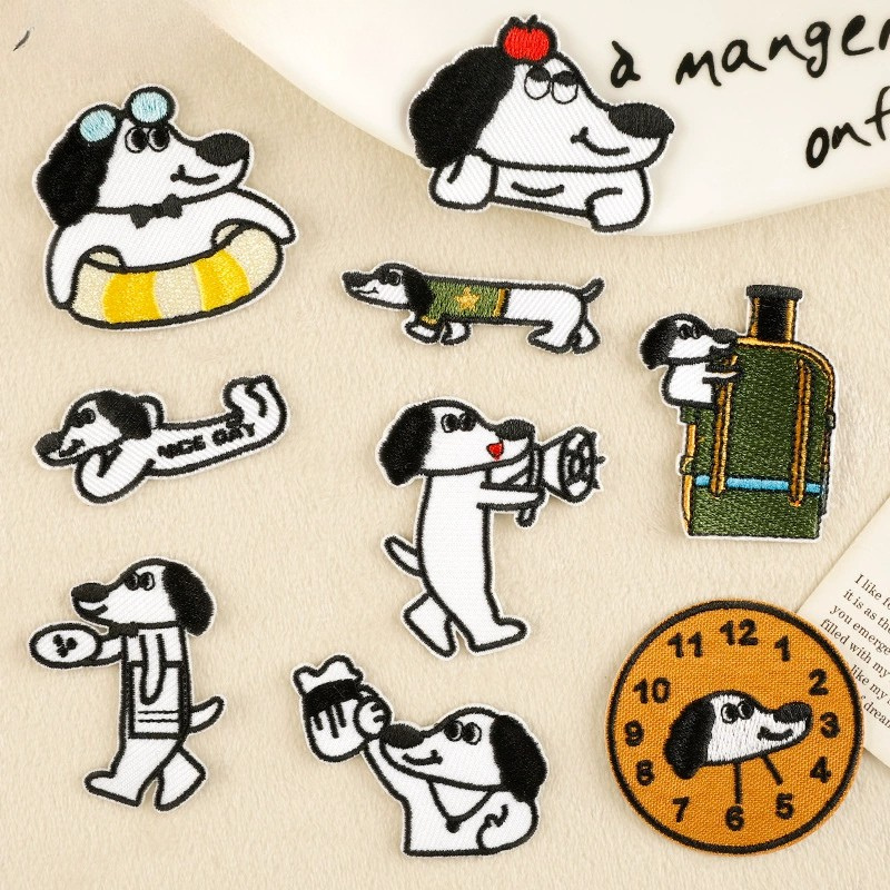 9 Styles Retro Comic Dog Embroidered Patches – Iron-On Appliques, Pick Your Character!