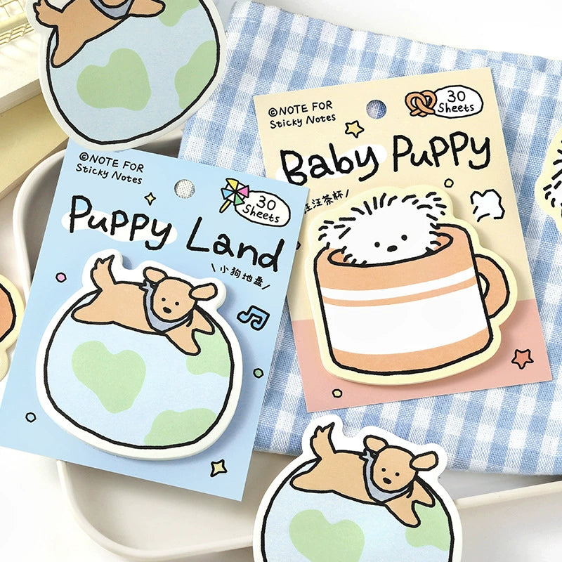 Cute Cat & Dog Die-Cut Sticky Notes | Relax Series Vol.3, 30 Sheets, 4 Styles