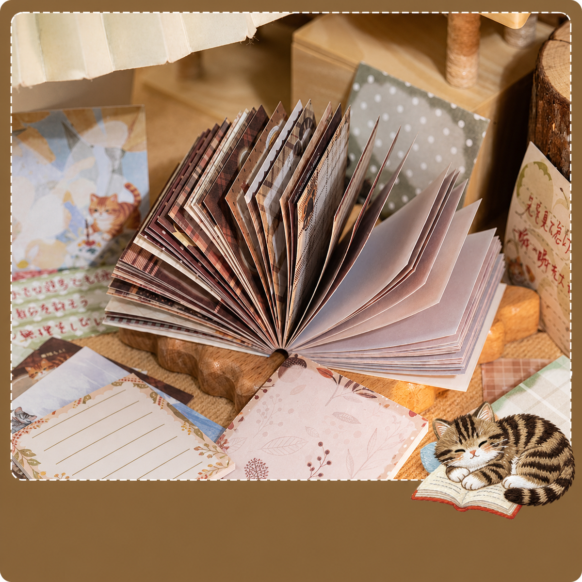Cute Cat Illustrated Sticky Notes | 50 Mixed Designs, 4 Themes