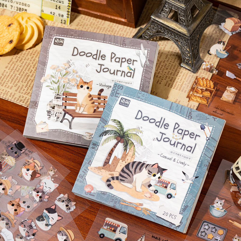 Doodle Paper Journal Sticker Book – 20 Sheets(2 Editions)