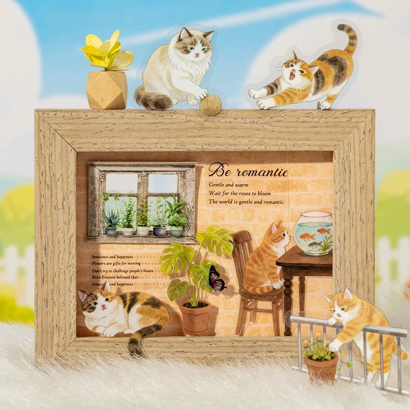 Adventures of a Cute Kitten Sticker Pack | 25 designs x 2 (50 stickers total), 4 Cat Colors, Home Life Theme