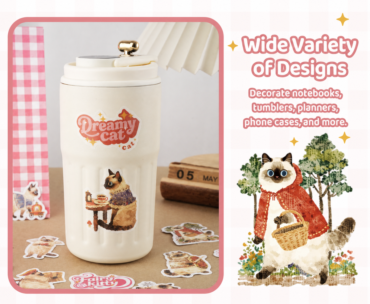 Cute Pet Work Diary Sticker Sheets | 15 designs per pack, 6 Styles, Washi Paper