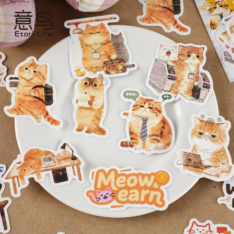 Cute Pet Work Diary Sticker Sheets | 15 designs per pack, 6 Styles, Washi Paper