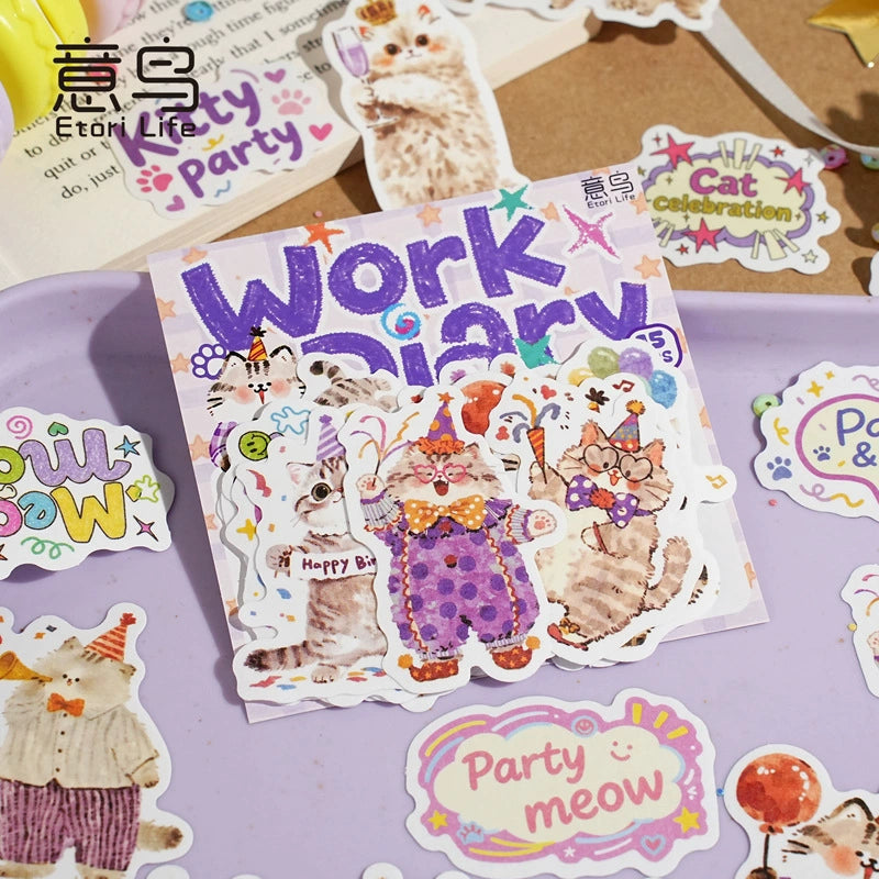 Cute Pet Work Diary Sticker Sheets | 15 designs per pack, 6 Styles, Washi Paper