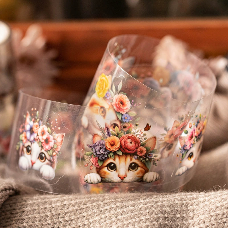 Cat and Dog Little Corner Die-Cut Washi Tape | 1 roll per pack, 6 Styles, PET