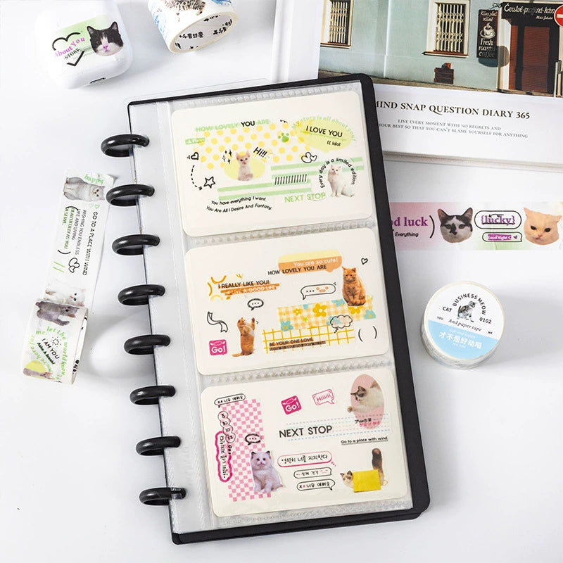 Today's Business Cat Photo Washi Tape |1 roll per pack, 6 Styles, Washi Paper