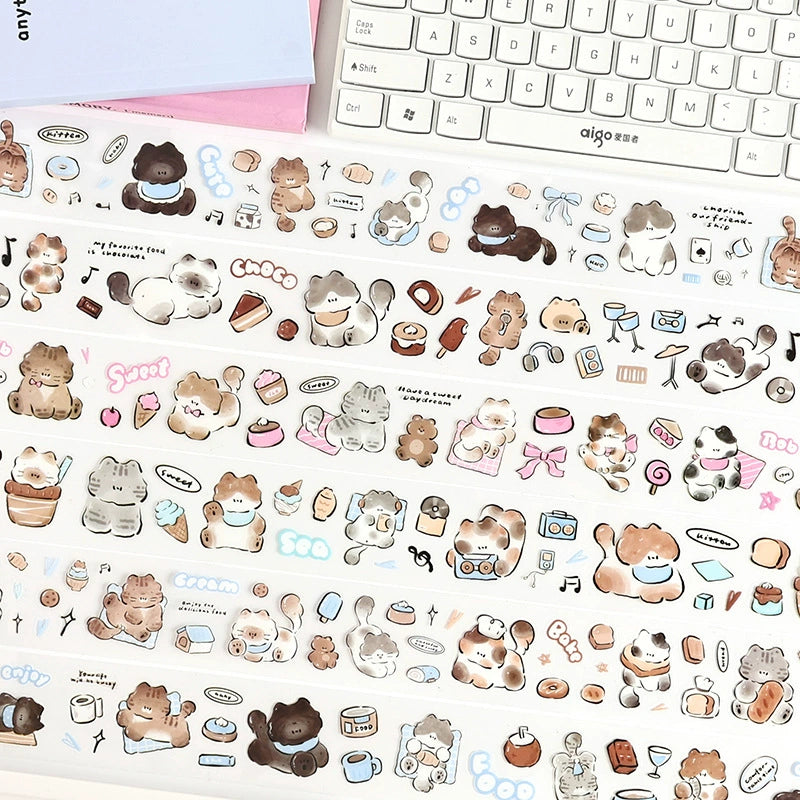 Good Meow Log Washi Tape Box Set | 6 Rolls, 2 Styles