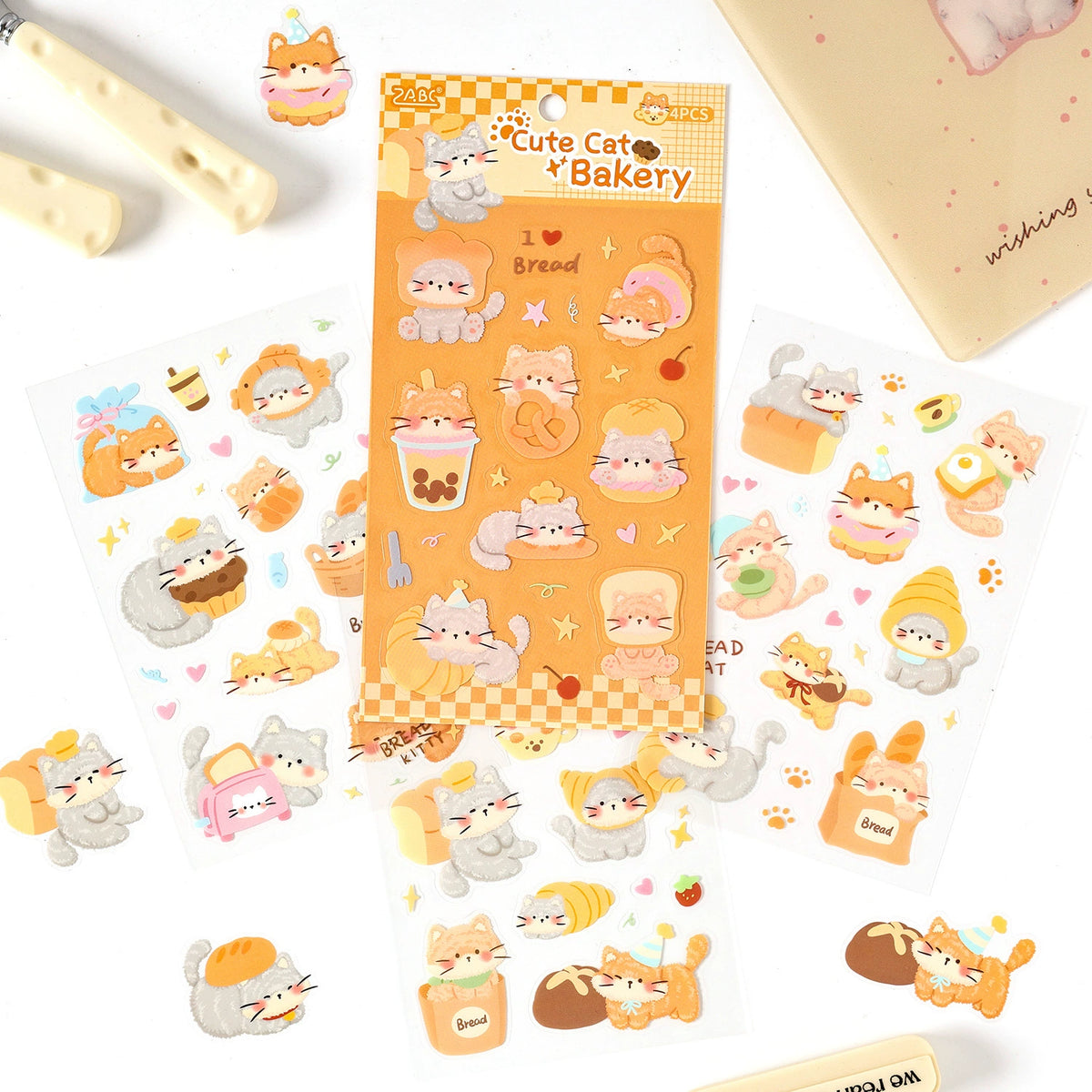 Cute Pet Tea Party Sticker Sheets | 4 sheets per pack, 3 Styles, PET