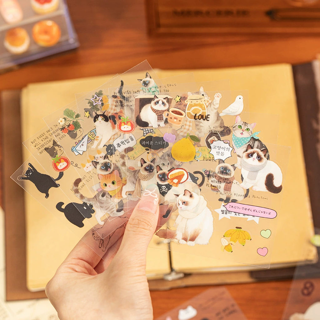Corner Cats Sticker Sheet Set | 20 sheets per pack, 4 Styles, PET