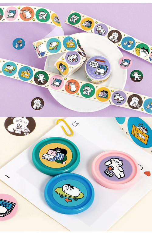Die-Cut Illustrated Cat Washi Tape | 3 Styles, Synthetic Paper