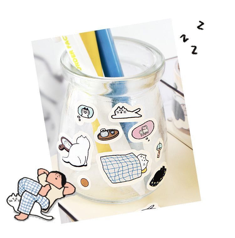 Die-Cut Illustrated Cat Washi Tape | 3 Styles, Synthetic Paper
