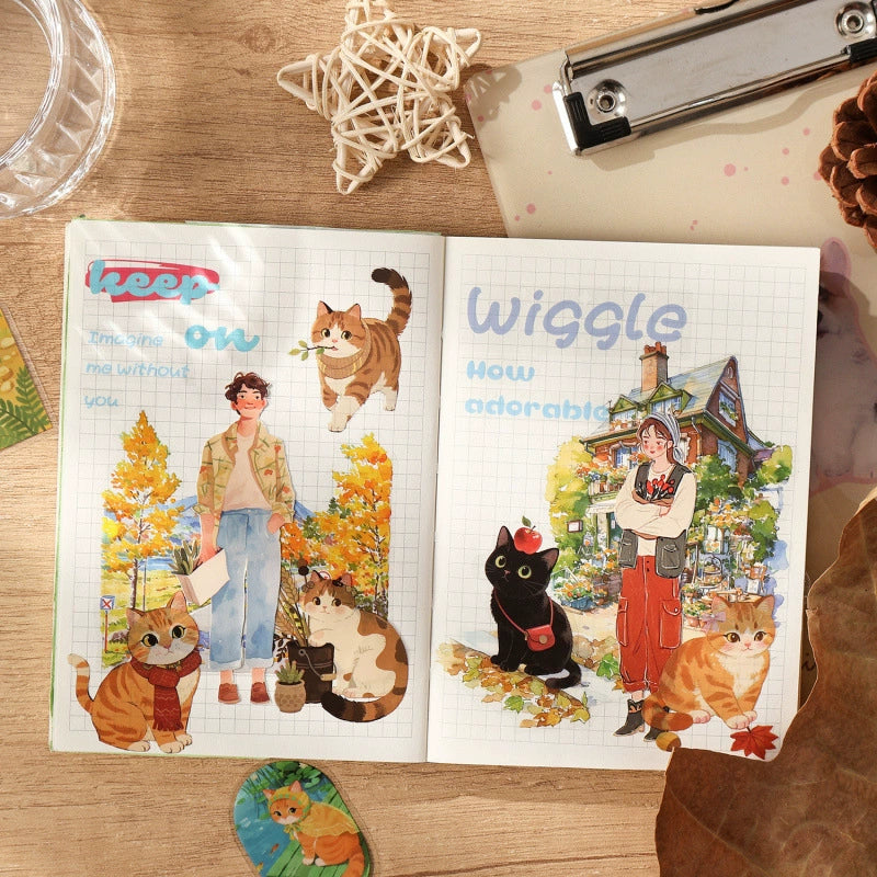 Kitten Holiday Watercolor Cat Sticker Sheets | 6 Styles, Waterproof PET