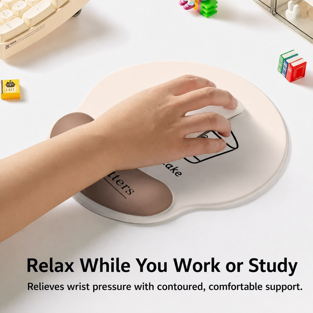 Cute Cartoon Mouse Pad & Keyboard Wrist Rest Set | Memory Foam Support