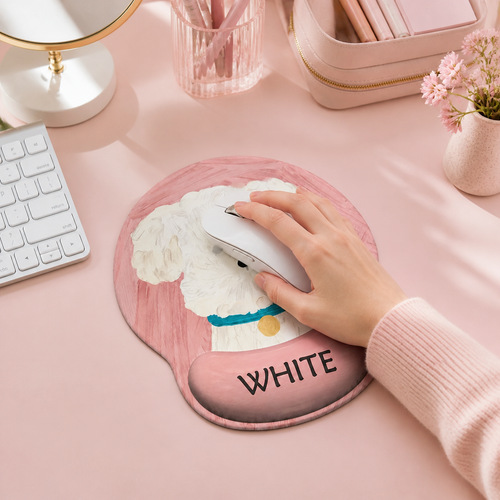 Cute Oil-Painting Style Puppy Mouse Pad | Wrist Rest, 4 Breeds
