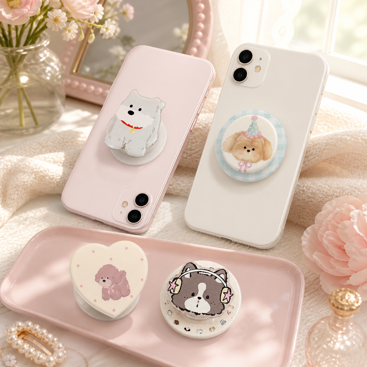 Puppy Drop Magnetic Phone Stand & Grip – Glossy Resin Magnetic Kickstand (14 Styles)