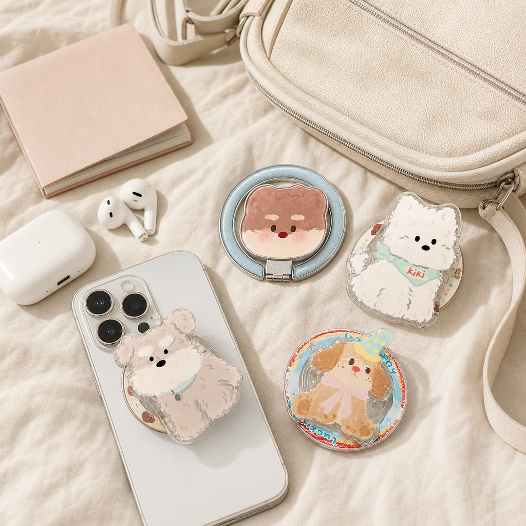 Puppy Drop Magnetic Phone Stand & Grip – Glossy Resin Magnetic Kickstand (14 Styles)