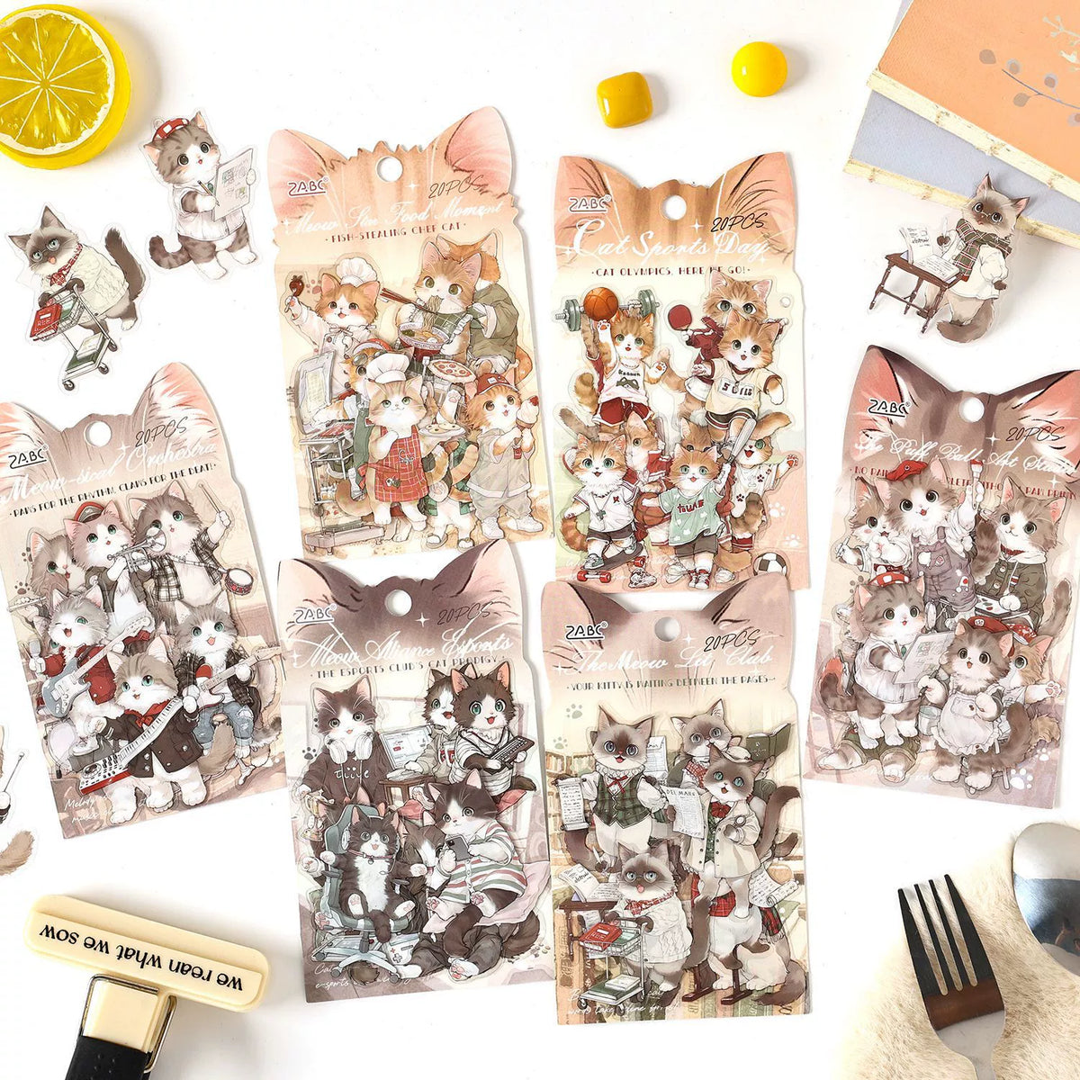 Cute Cat Career Sticker Pack | Paw Club Series, 6 Themes