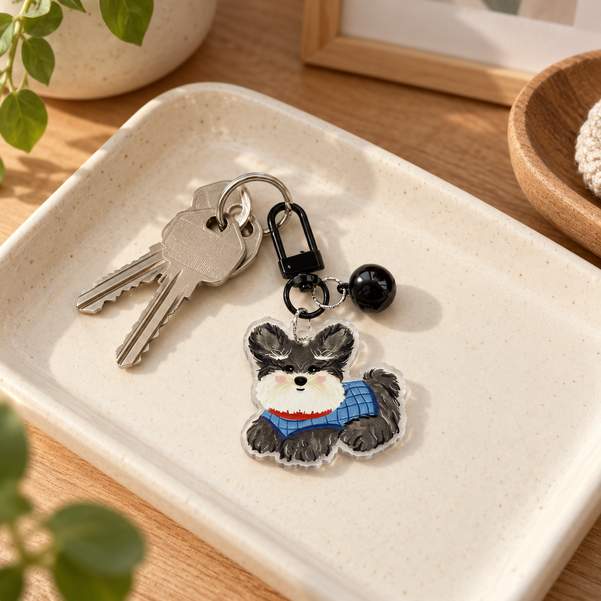 Little Puppy Acrylic Keychains with Bell | 5 Colors