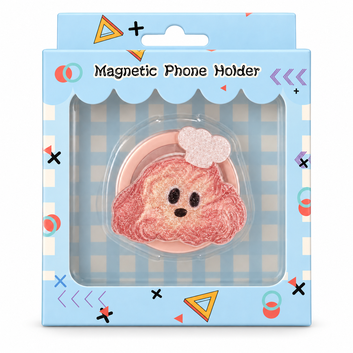 Cute Cookie Puppy MagSafe Phone Stand | Sparkly Acrylic Grip Stand