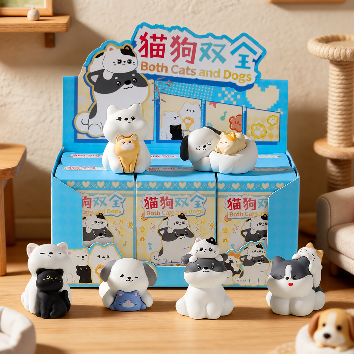 Pawfect Together – Cat & Dog Mini Figurines, 6 Styles