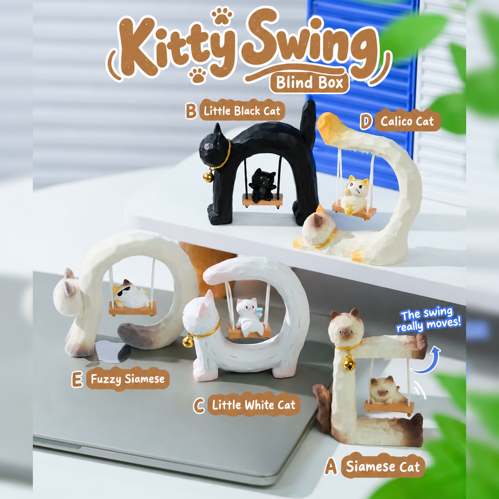 Kitty Swing Club – Cat Figurine Blind Box, 4 Designs + Secret (1/48)