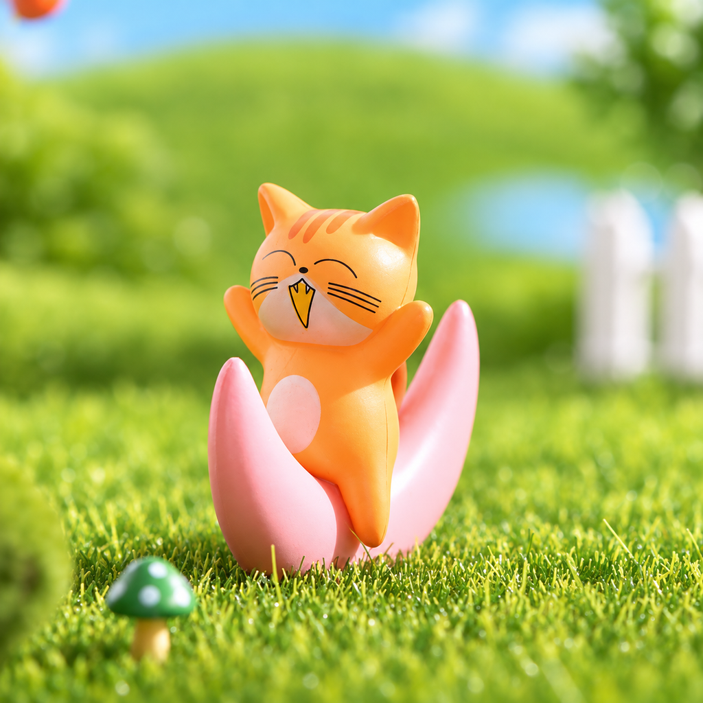 Moonlight Meow – Mini Cat on Crescent Moon Figurine