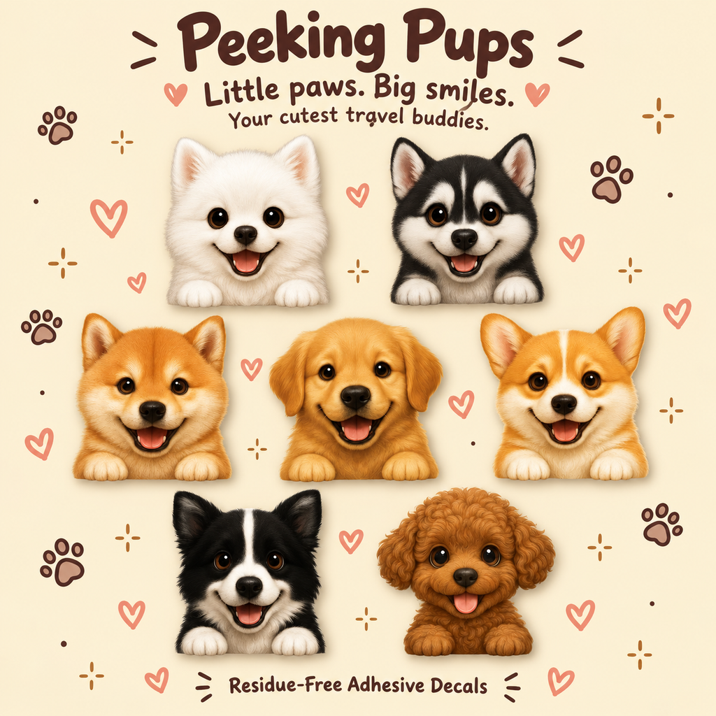Peeking Pups — Cute Dog Car Decals ｜7 Styles & 2 Sizes