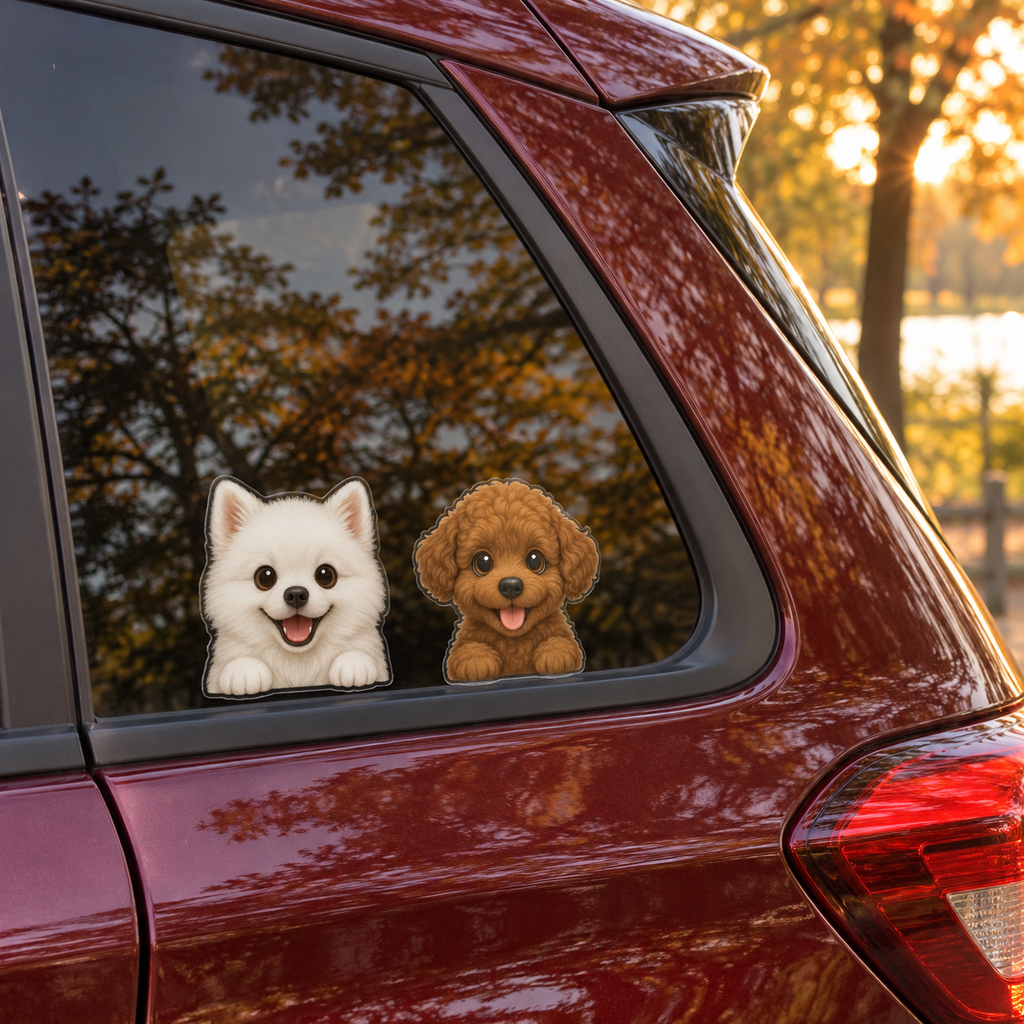 Peeking Pups — Cute Dog Car Decals ｜7 Styles & 2 Sizes