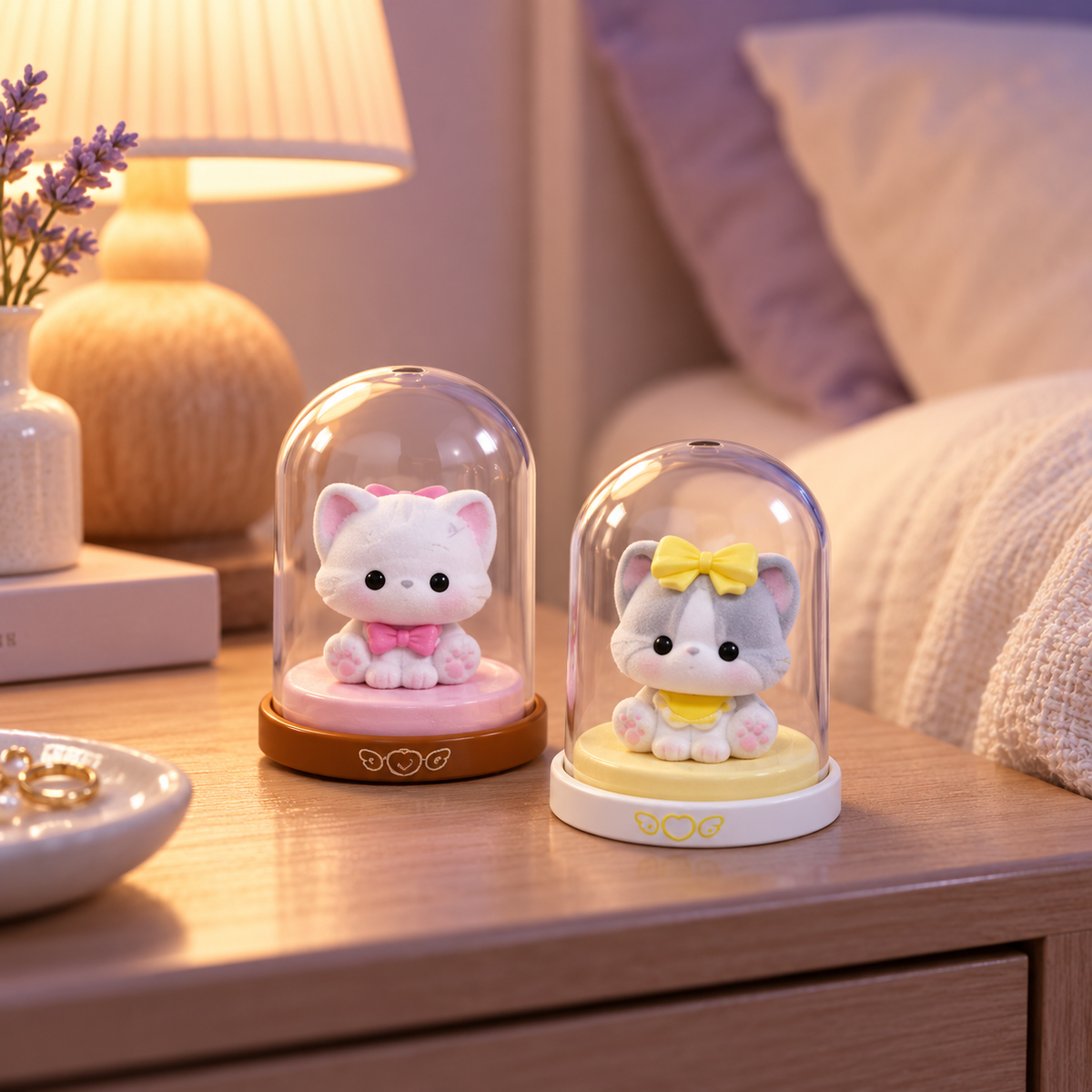 Meow Meow Dome Cats Blind Box – Flocked Kitten in Display Dome, 12 Breeds + 2 Secrets