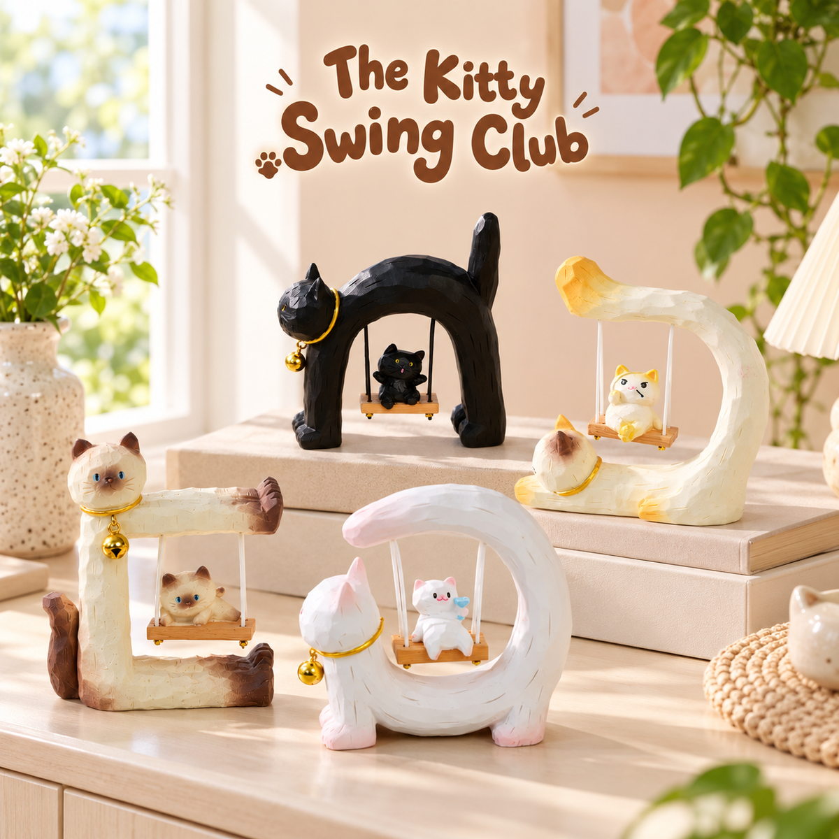 Kitty Swing Club – Cat Figurine Blind Box, 4 Designs + Secret (1/48)
