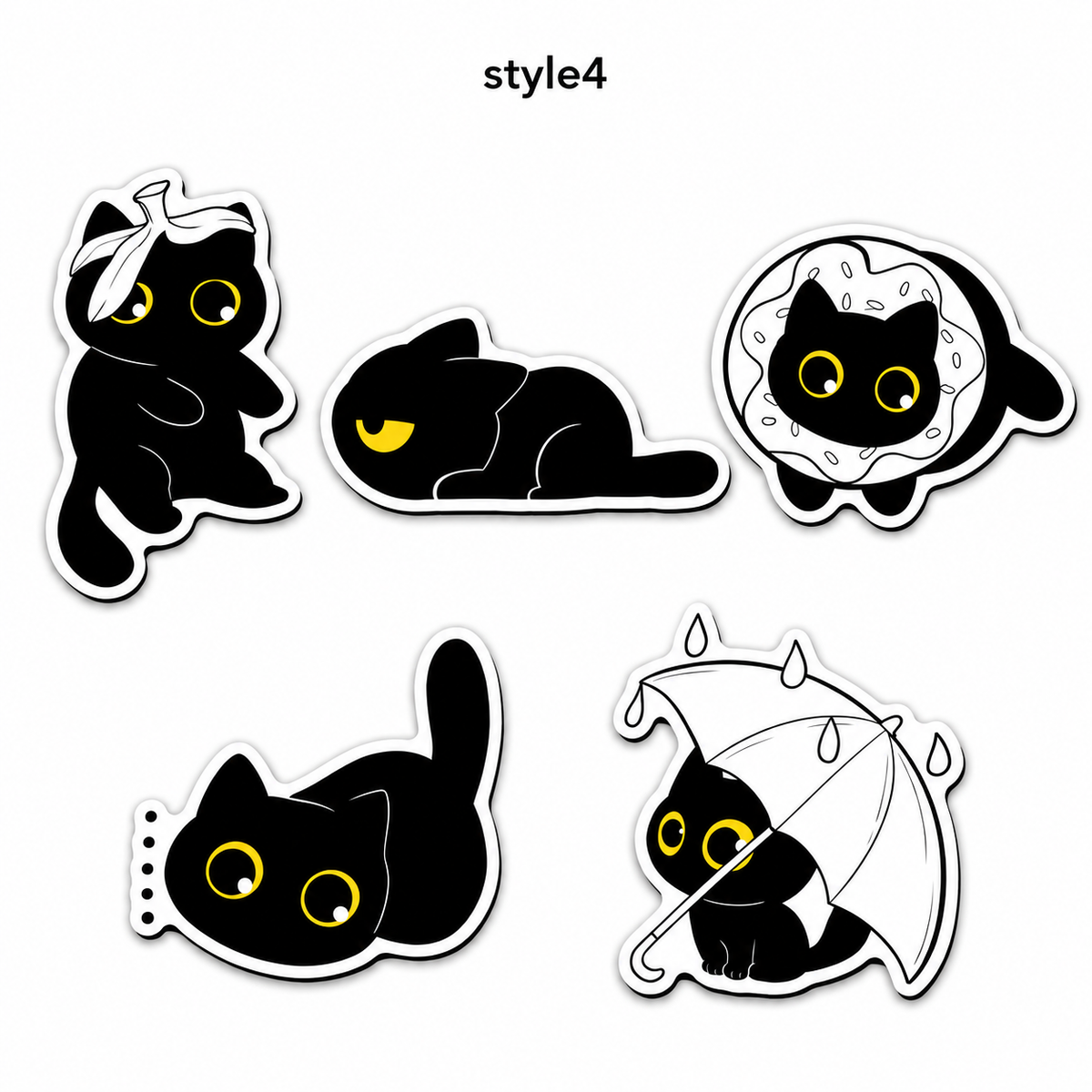 Black Cat Fridge Magnets — 5-Piece set & 20-Piece Set