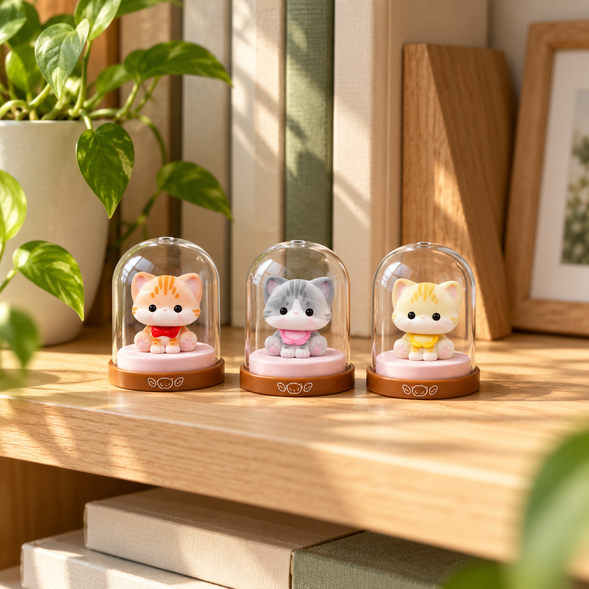 Meow Meow Dome Cats Blind Box – Flocked Kitten in Display Dome, 12 Breeds + 2 Secrets