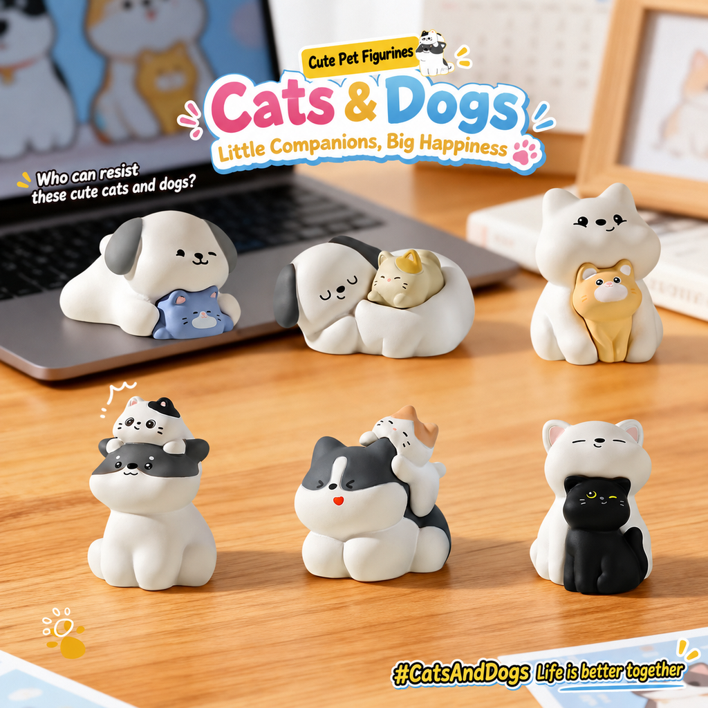 Pawfect Together – Cat & Dog Mini Figurines, 6 Styles