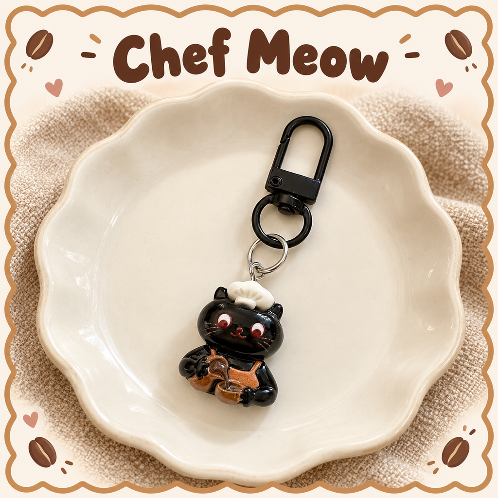 Coffee & Meow Club Keychains ☕🐾 – 6 Styles