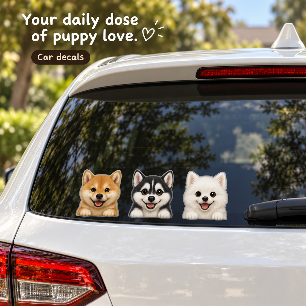 Peeking Pups — Cute Dog Car Decals ｜7 Styles & 2 Sizes