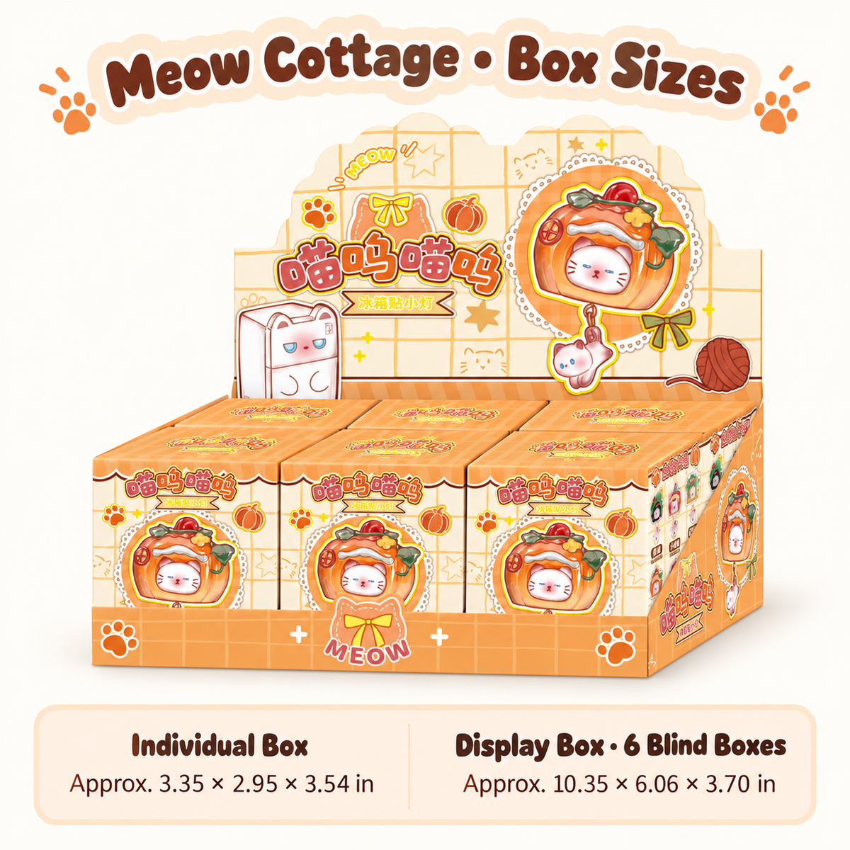 Meow Cottage – Light-Up Cat Fridge Magnet Blind Box, 6 Designs + 1 Secret (3%)