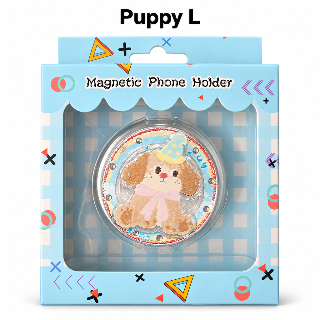 Puppy Drop Magnetic Phone Stand & Grip – Glossy Resin Magnetic Kickstand (14 Styles)