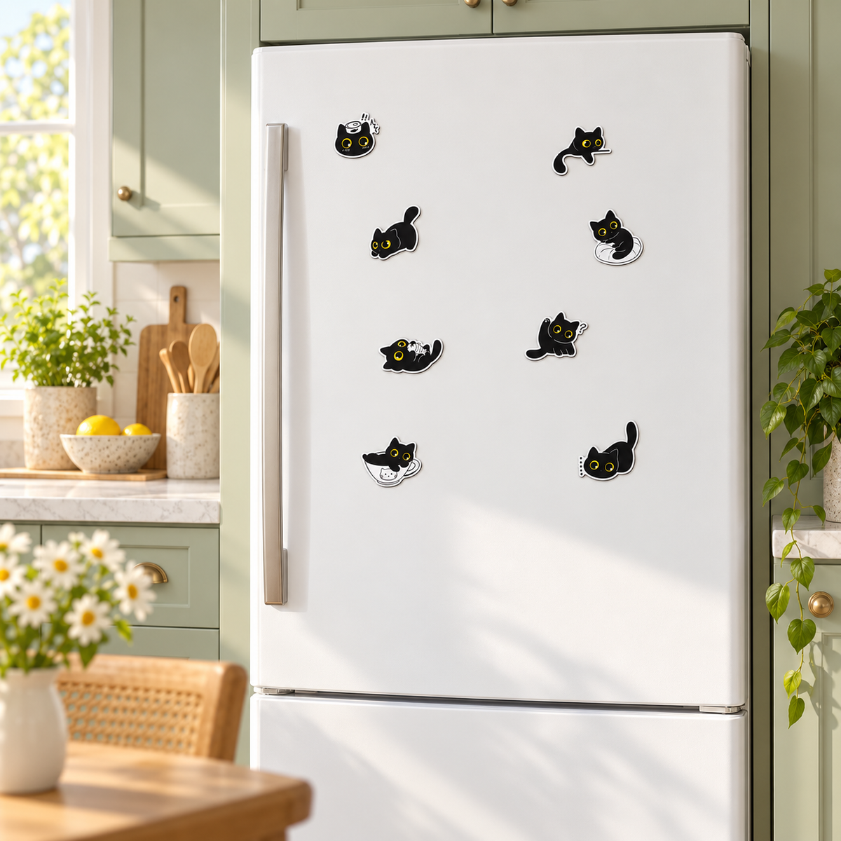 Black Cat Fridge Magnets — 5-Piece set & 20-Piece Set
