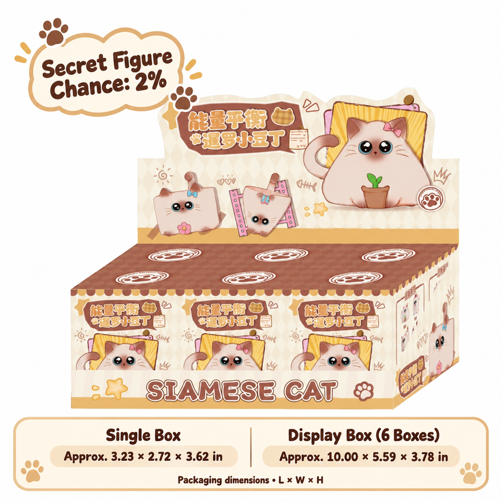 Siamese Mood Club – Cute Cat Blind Box, 6 Designs + Secret (1 Box / Full Set)