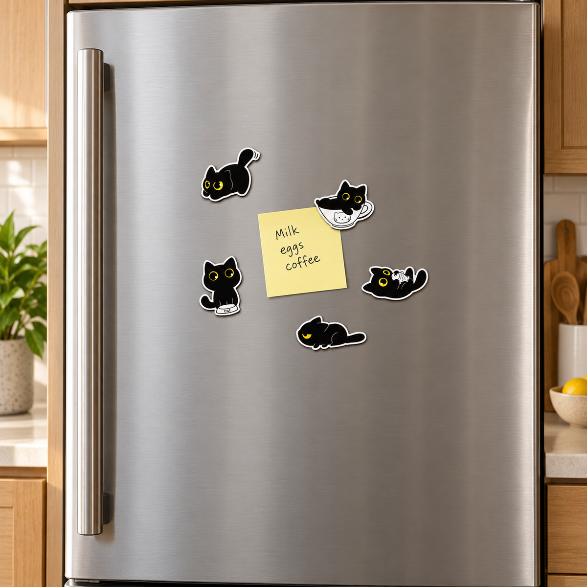 Black Cat Fridge Magnets — 5-Piece set & 20-Piece Set