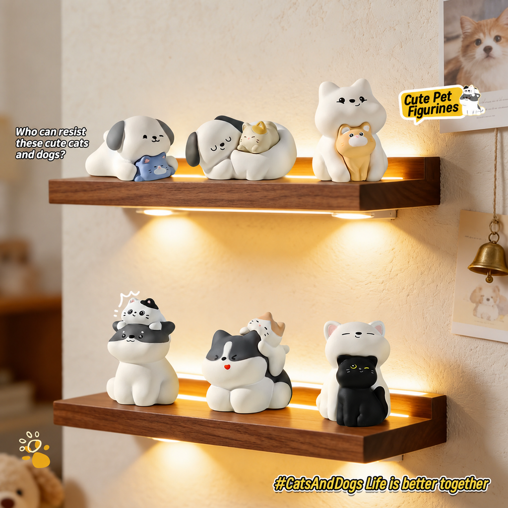 Pawfect Together – Cat & Dog Mini Figurines, 6 Styles